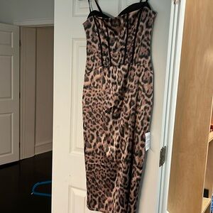 ASOS corset style dress leopard